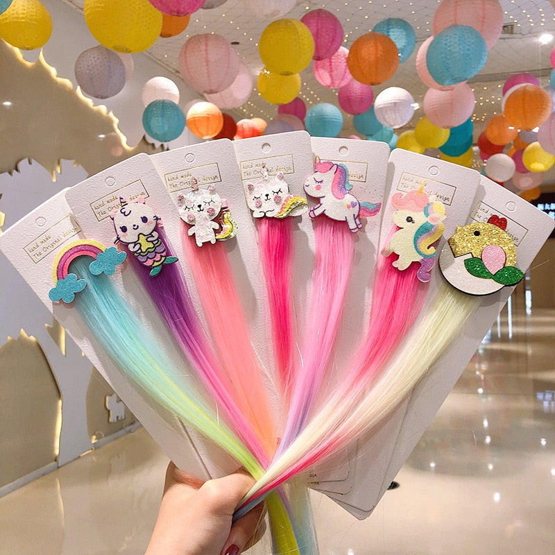 Colorful Rainbow Hair Clips for Girls