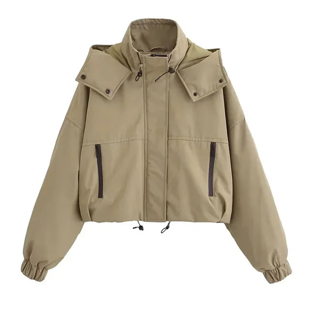 Hooded Zip-Front Jacket