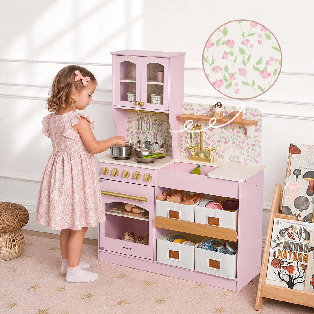Tiny Land Wooden Play Kitchen with Storage