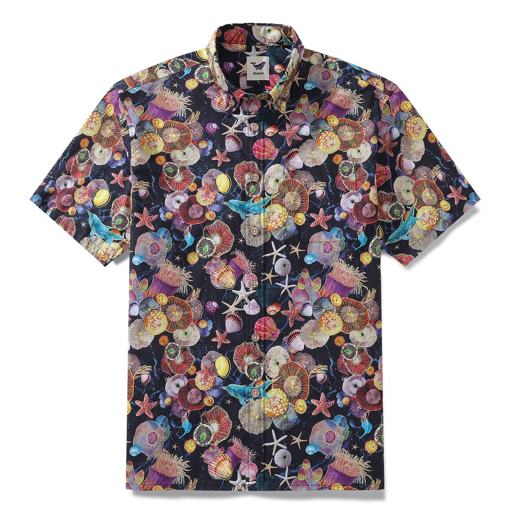 Men's Coral Wonderland Cotton Hawaiian Shirt