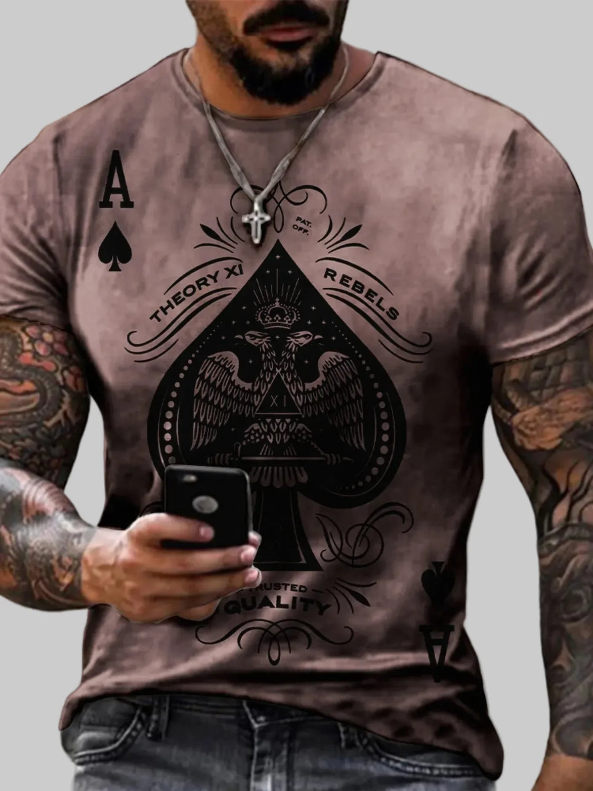 Men's Plus Size Ace of Spades T-Shirt – S–5XL