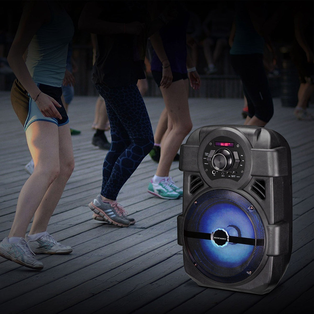 KOCASO 8-Inch Bluetooth PA Karaoke Speaker with Wired Mic