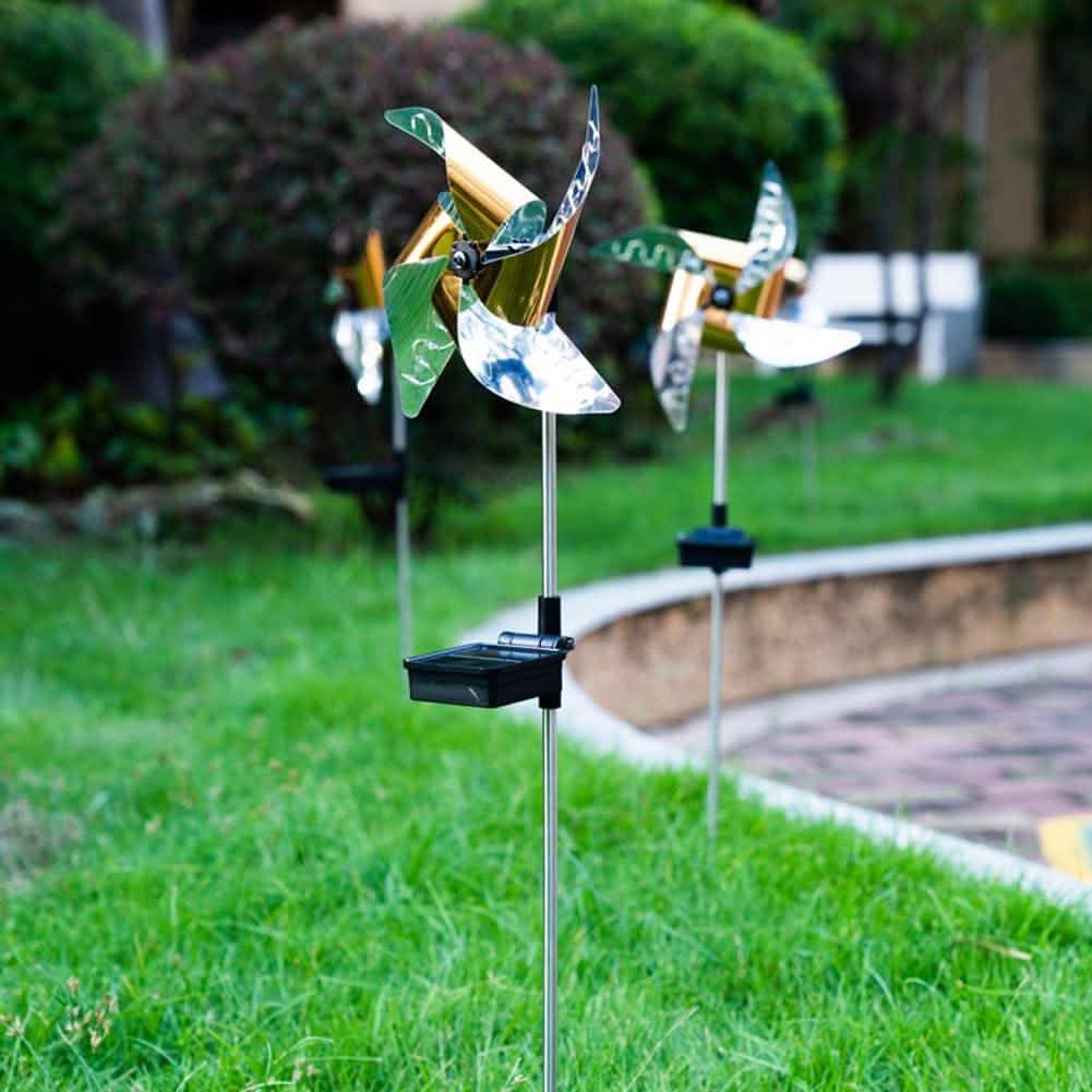 Solar LED Windmill Ground Lights – 2-Pack