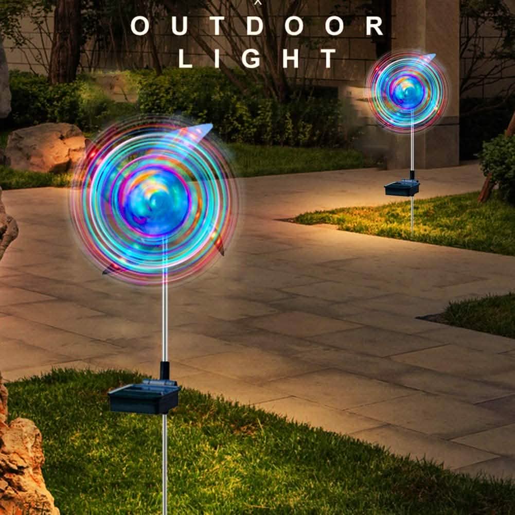 Solar LED Windmill Ground Lights – 2-Pack