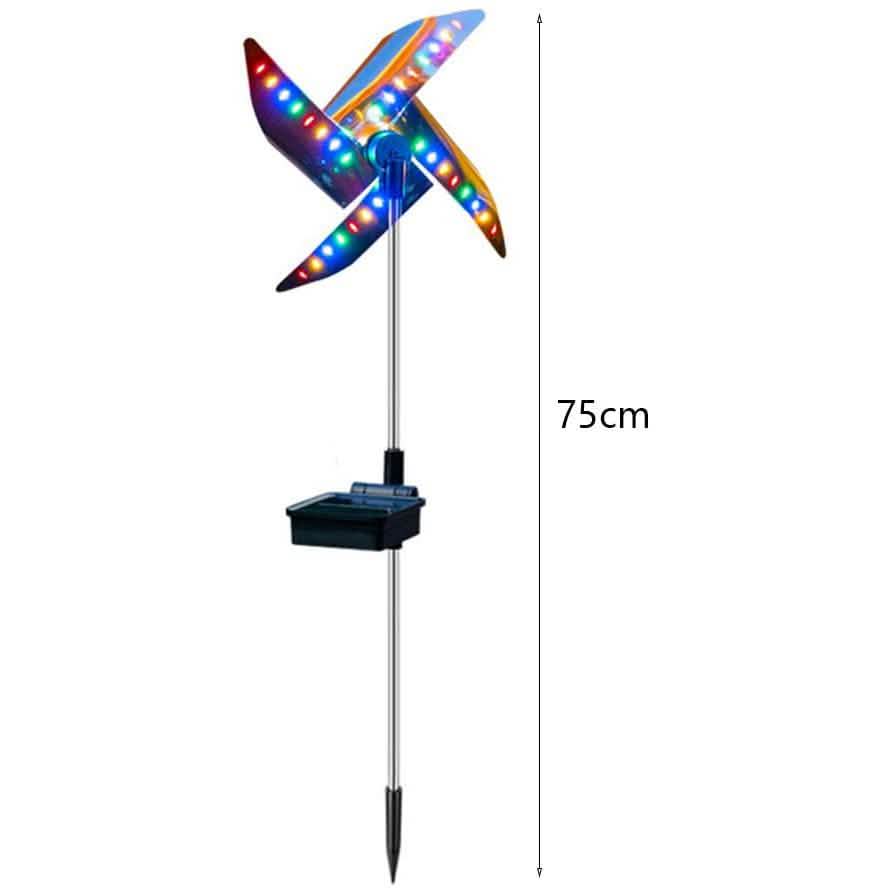 Solar LED Windmill Ground Lights – 2-Pack