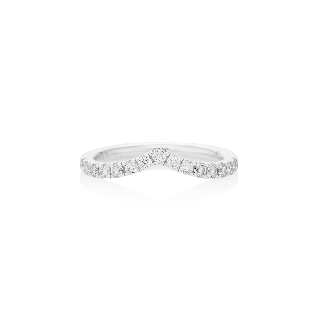 1.8mm Moissanite V-Shaped Ring – 925 Sterling Silver