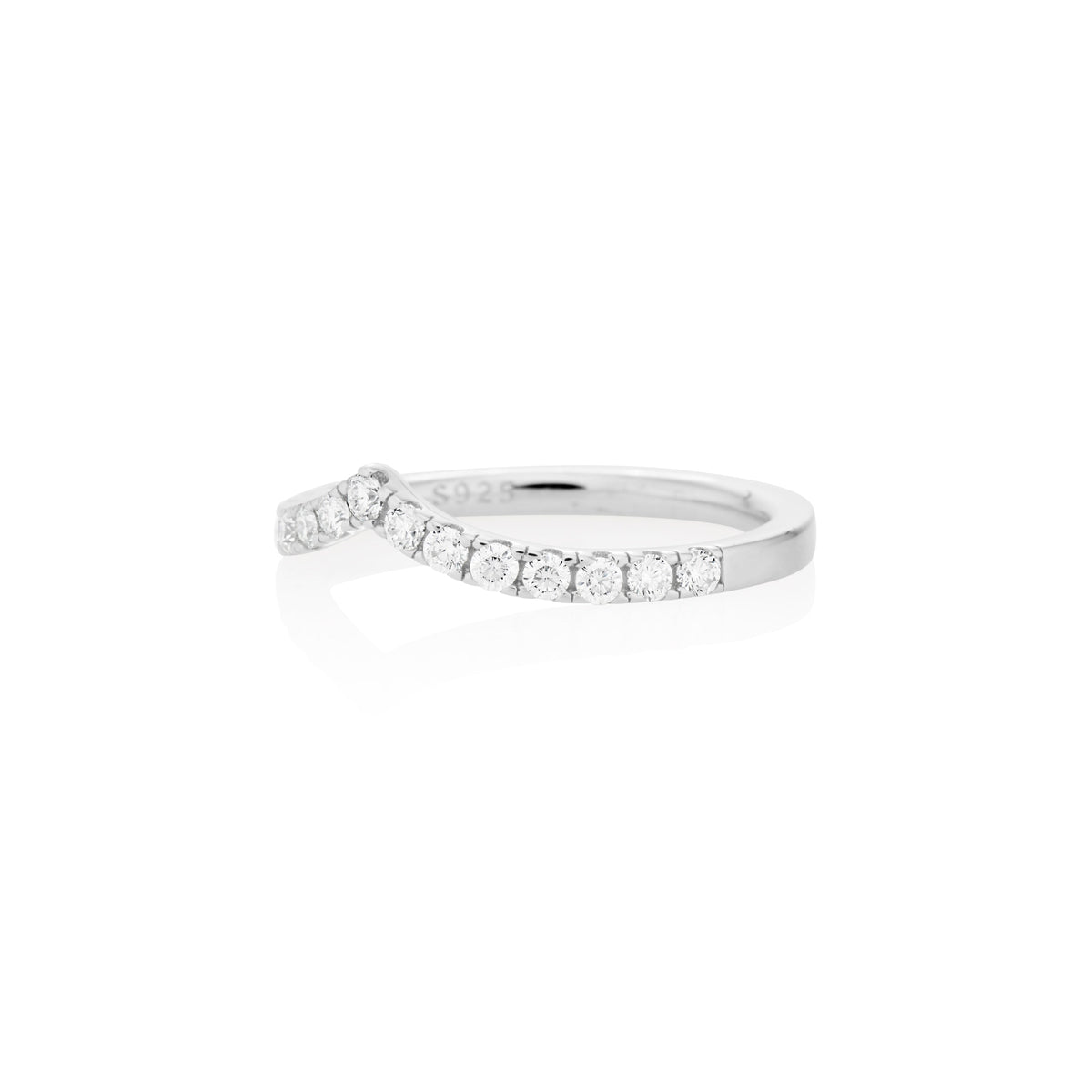 1.8mm Moissanite V-Shaped Ring – 925 Sterling Silver