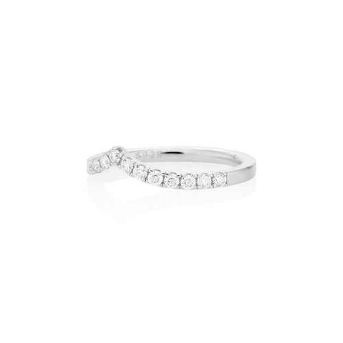 1.8mm Moissanite V-Shaped Ring – 925 Sterling Silver