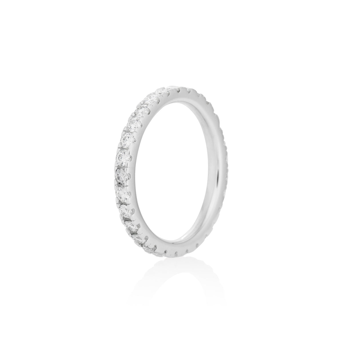 2mm Moissanite Eternity Ring – 925 Sterling Silver