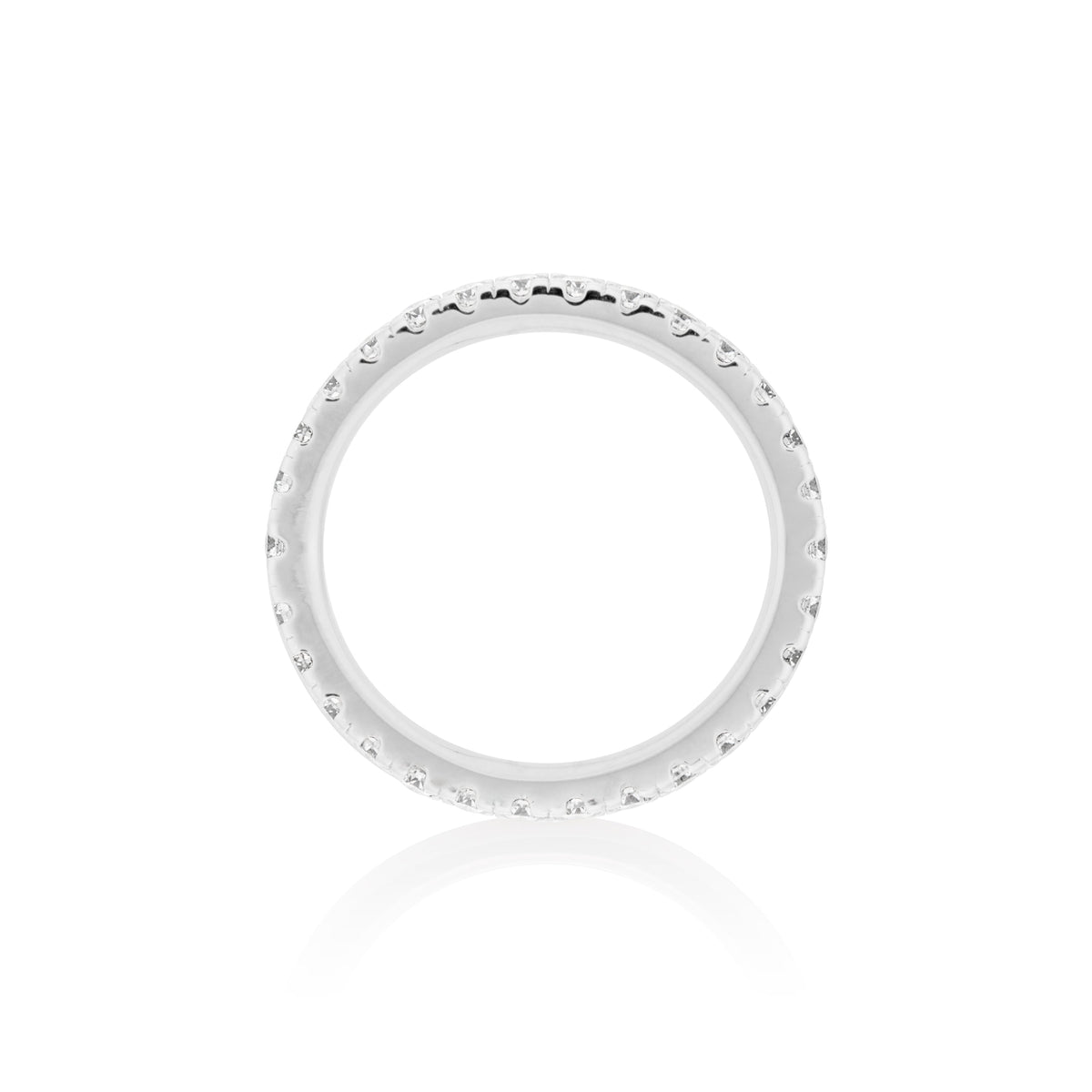 2mm Moissanite Eternity Ring – 925 Sterling Silver