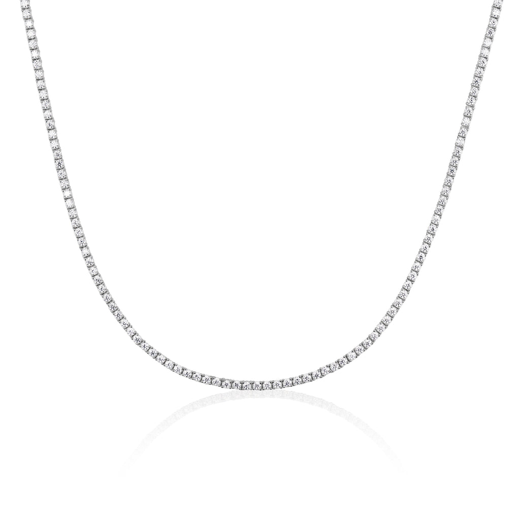 2mm Moissanite Tennis Necklace – 925 Sterling Silver