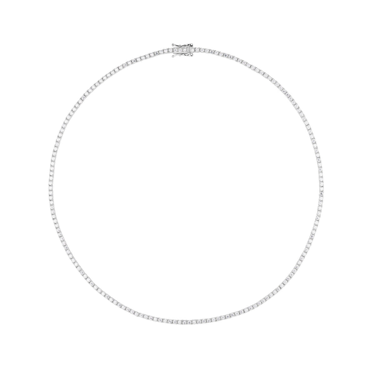 2mm Moissanite Tennis Necklace – 925 Sterling Silver
