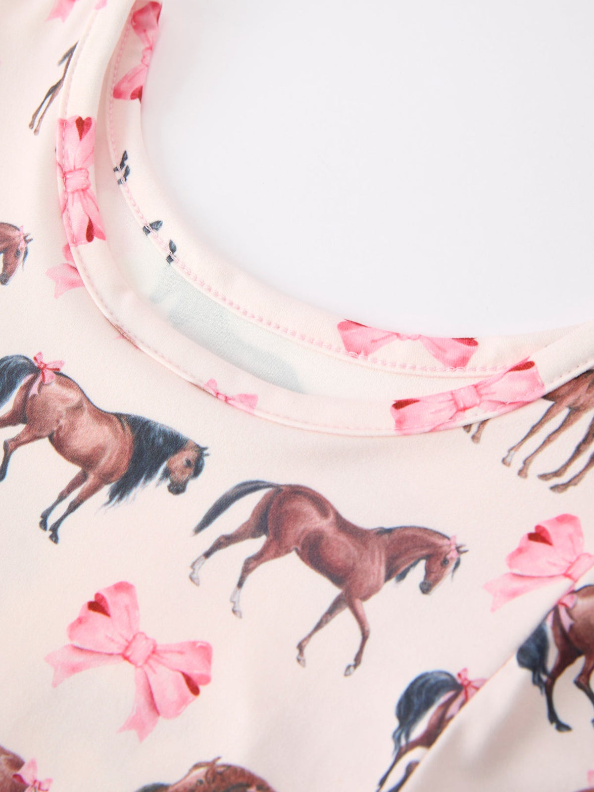 Girls' Western Horse Print Twirl Dress