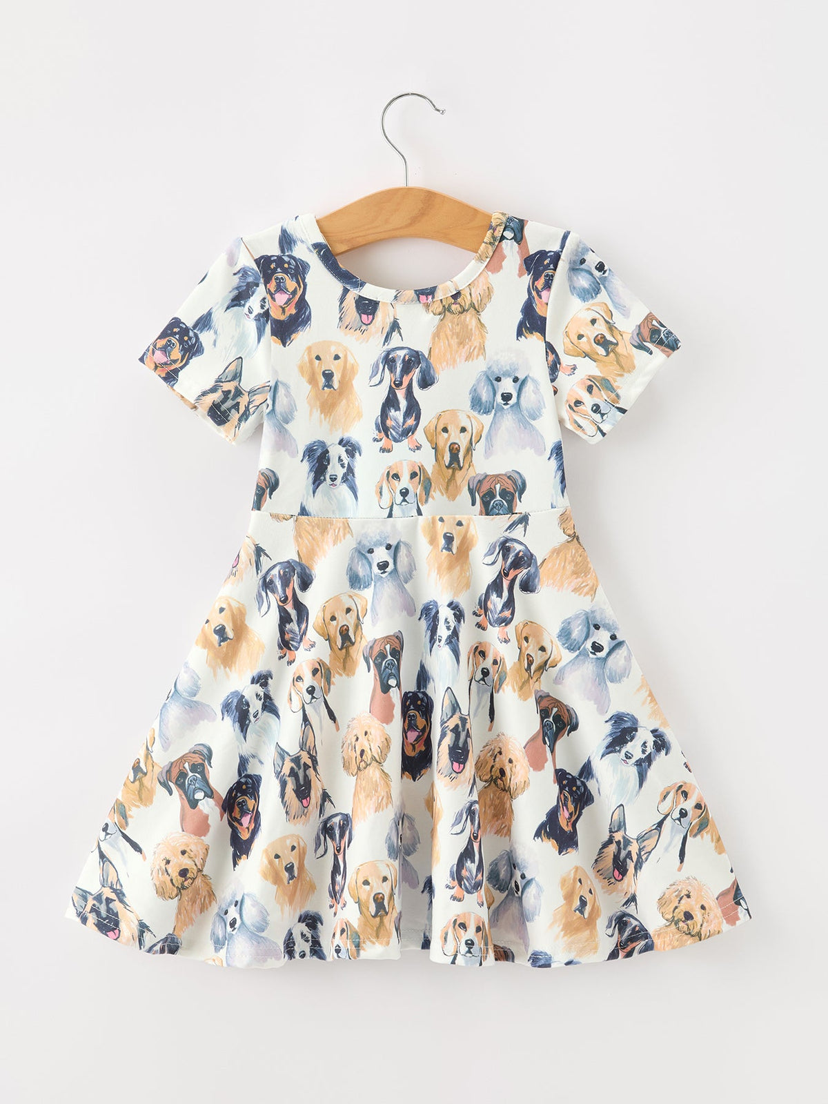 Girls' Puppy Print Twirl Dress