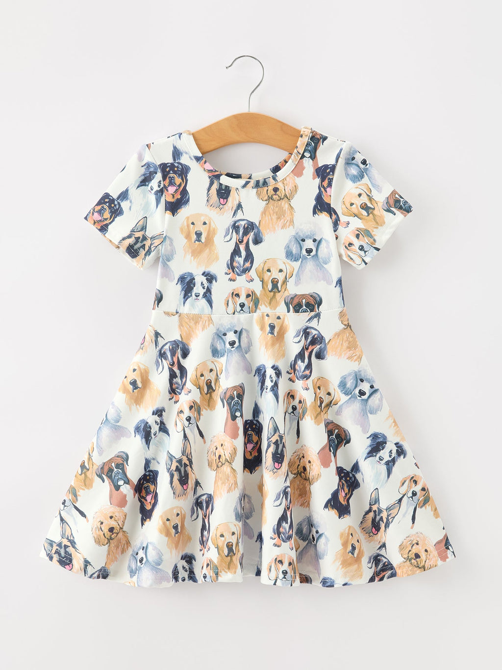 Girls' Puppy Print Twirl Dress