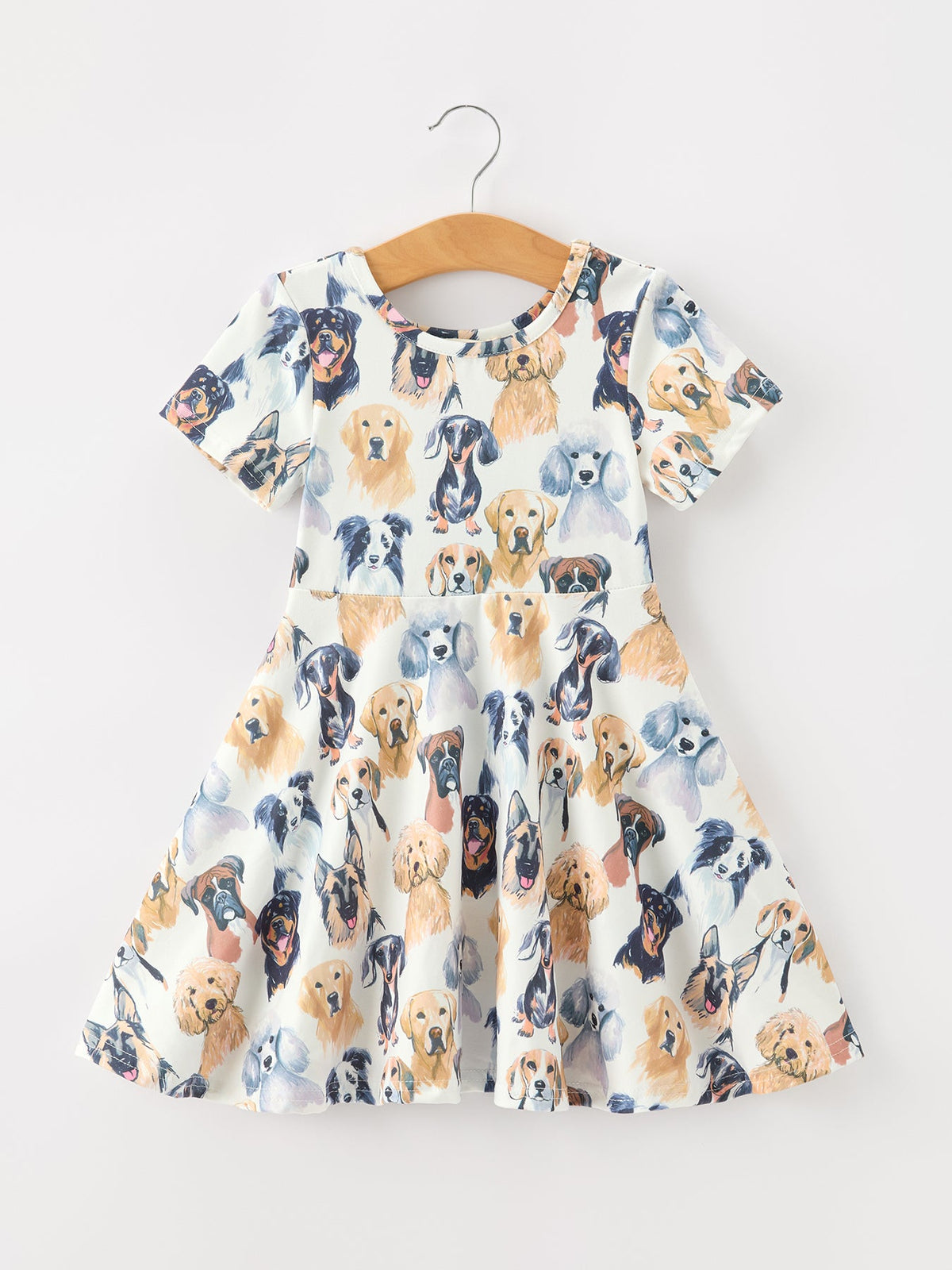 Girls' Puppy Print Twirl Dress