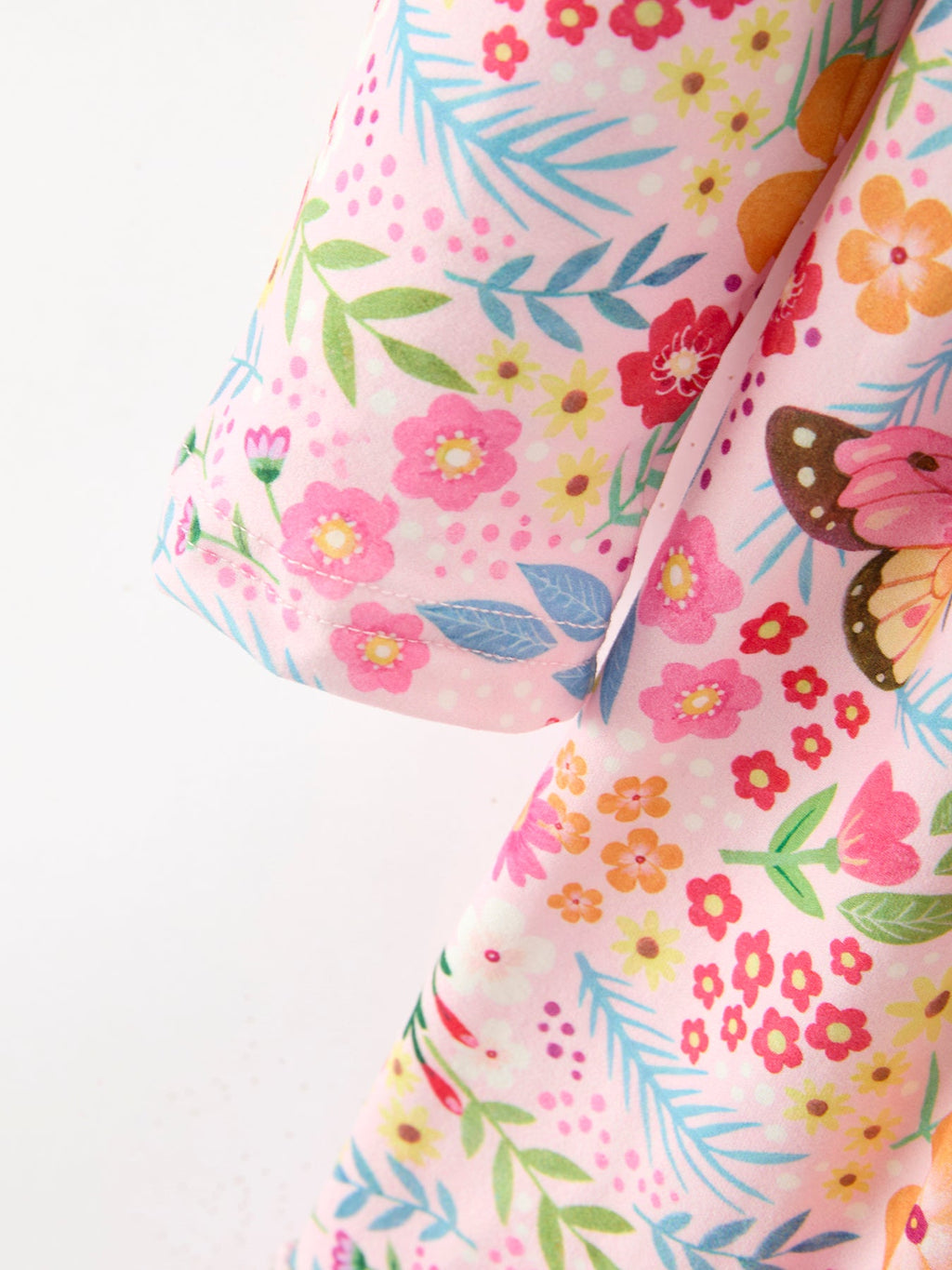Girls' Butterfly & Floral Long-Sleeve Twirl Dress