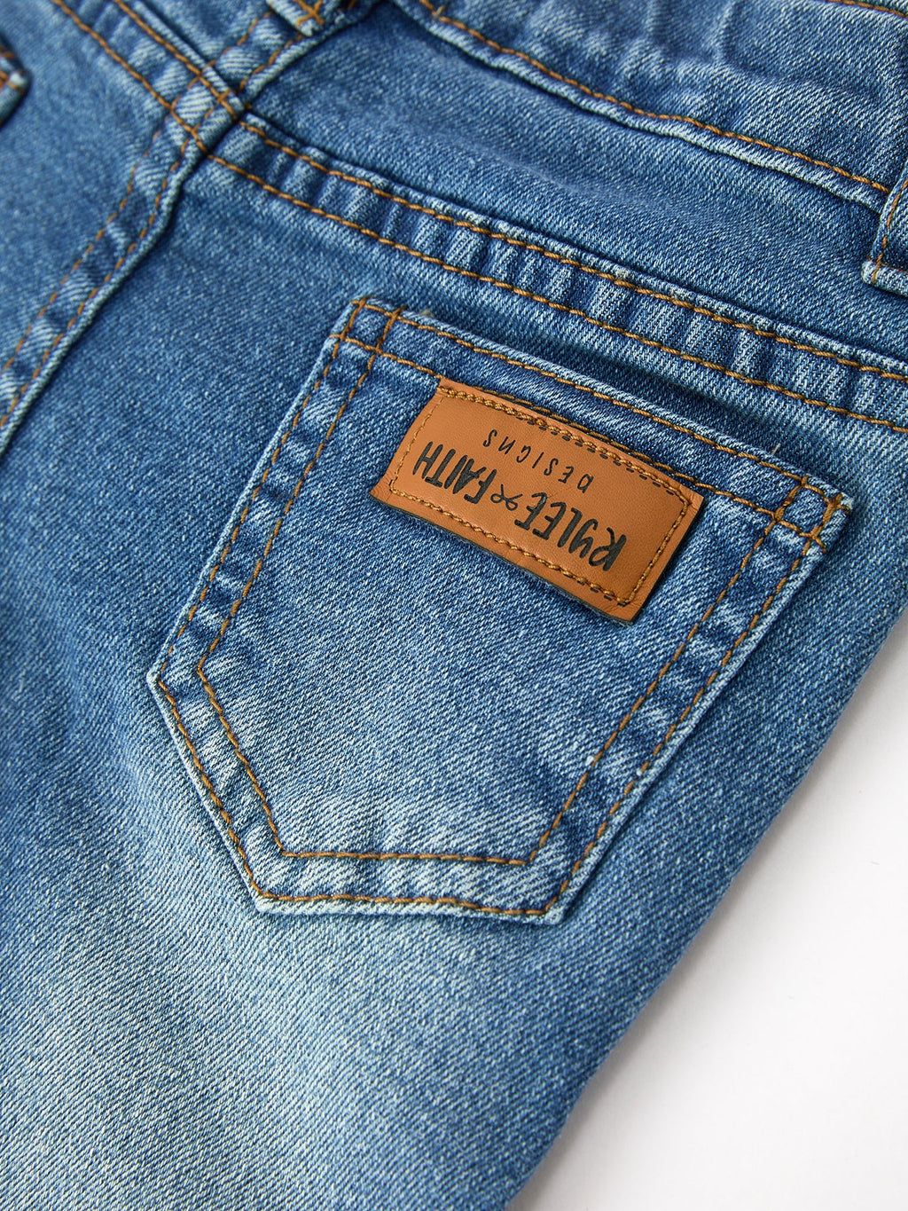 Girls' Denim Ruffle Bell-Bottom Leggings