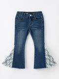 Girls' Lace-Trim Flared Jeans