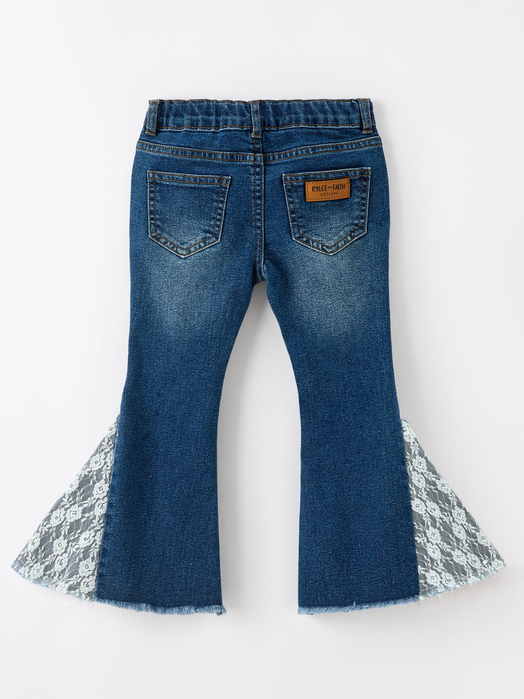 Girls' Lace-Trim Flared Jeans
