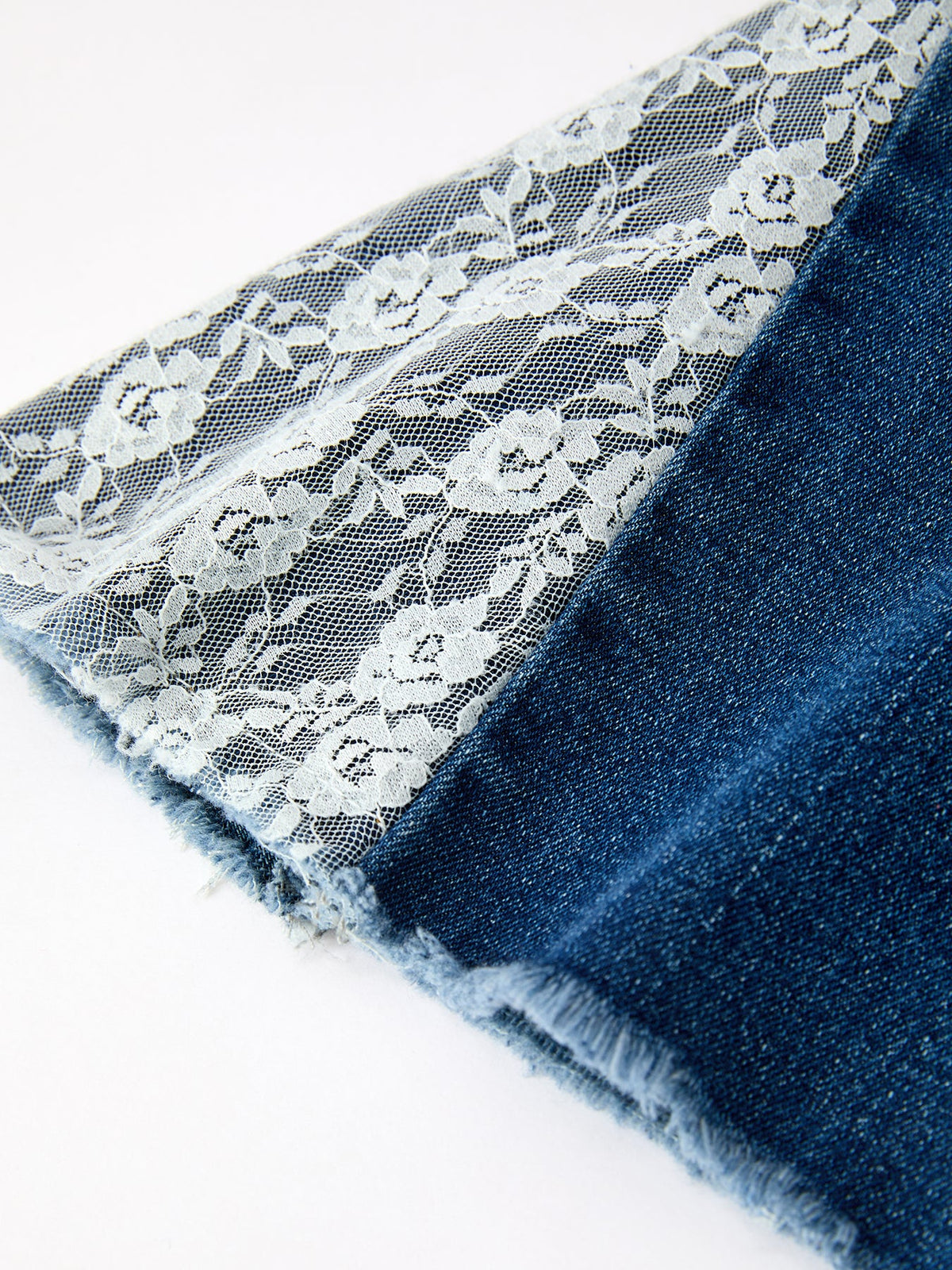 Girls' Lace-Trim Flared Jeans