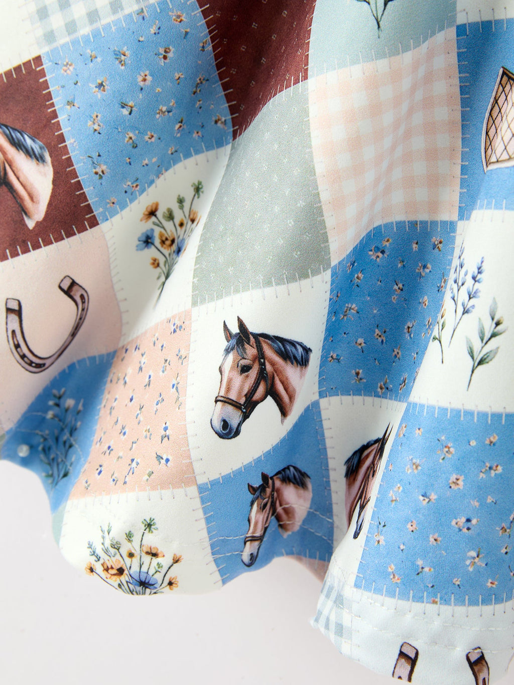 Girls' Western Patchwork Twirl Dress