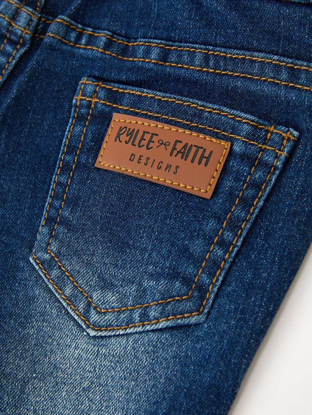 Girls' Floral Appliqué Bell-Bottom Jeans