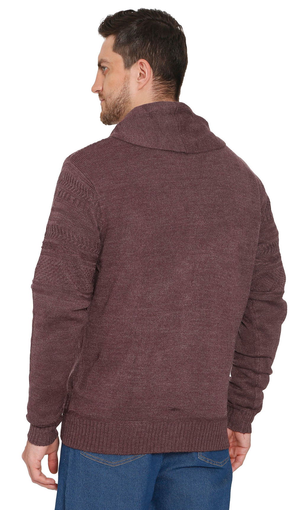 Men's Jacquard Shawl-Collar Cardigan
