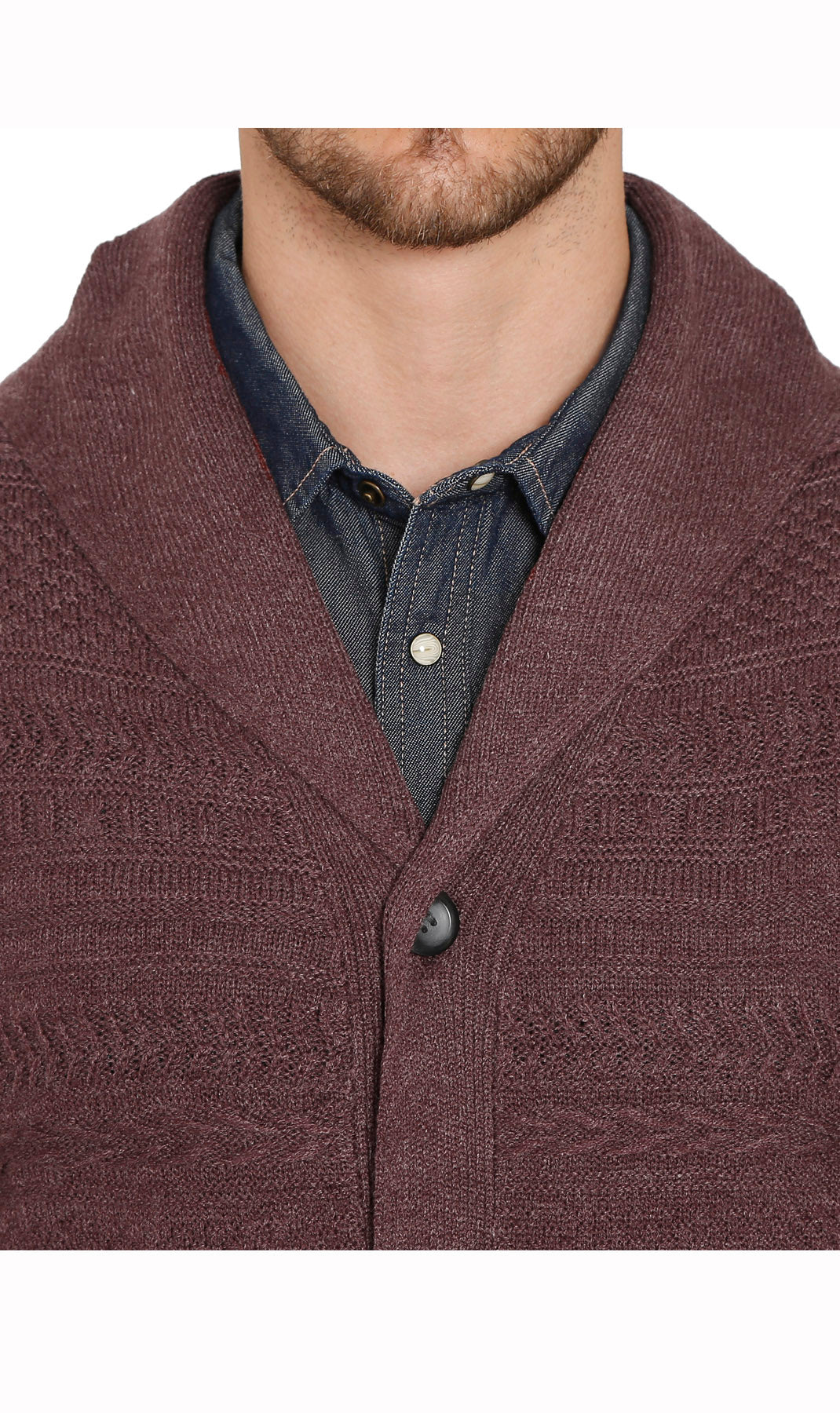 Men's Jacquard Shawl-Collar Cardigan