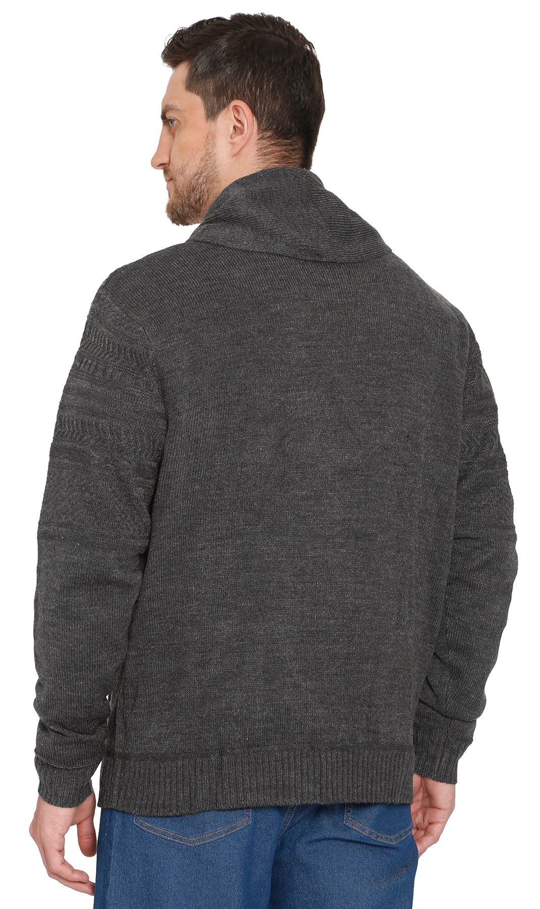Men's Jacquard Shawl-Collar Cardigan