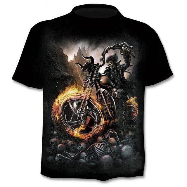 Men's Gothic Skull Punk Graphic T-Shirt