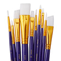 Studio White Nylon Acrylic & Watercolor Brush Set, 10 Pieces