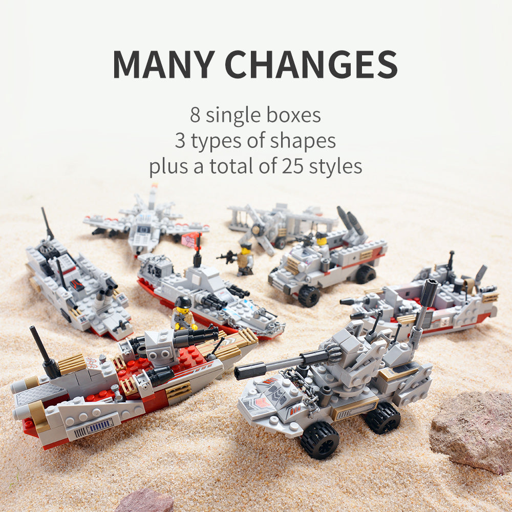 8-in-1 Military Battleship Puzzle Building Toy