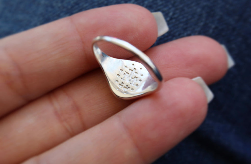 925 Sterling Silver Miraculous Medal Signet Ring