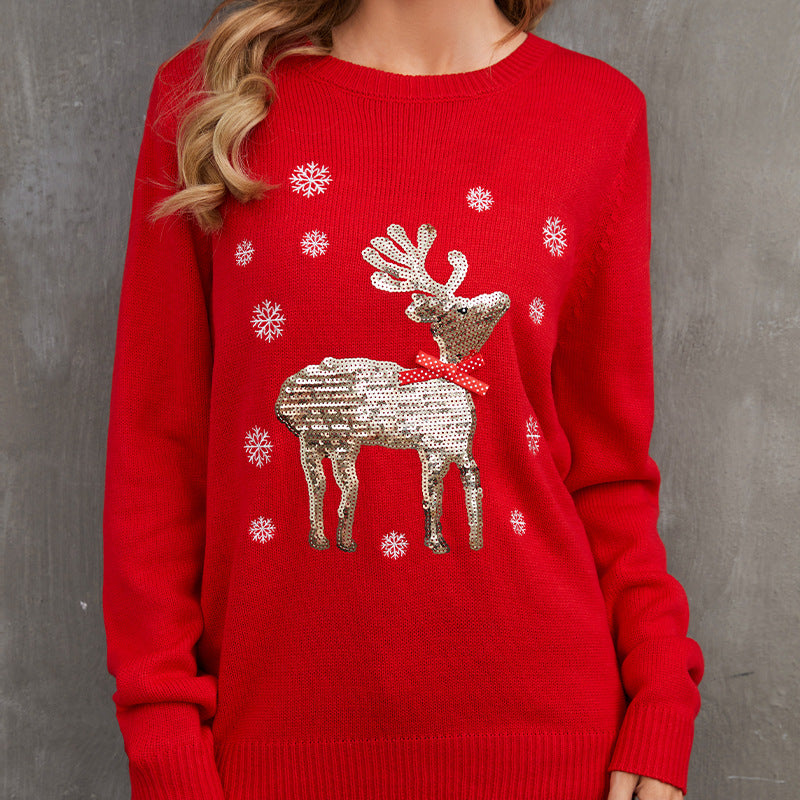 Reindeer Christmas Knit Sweater