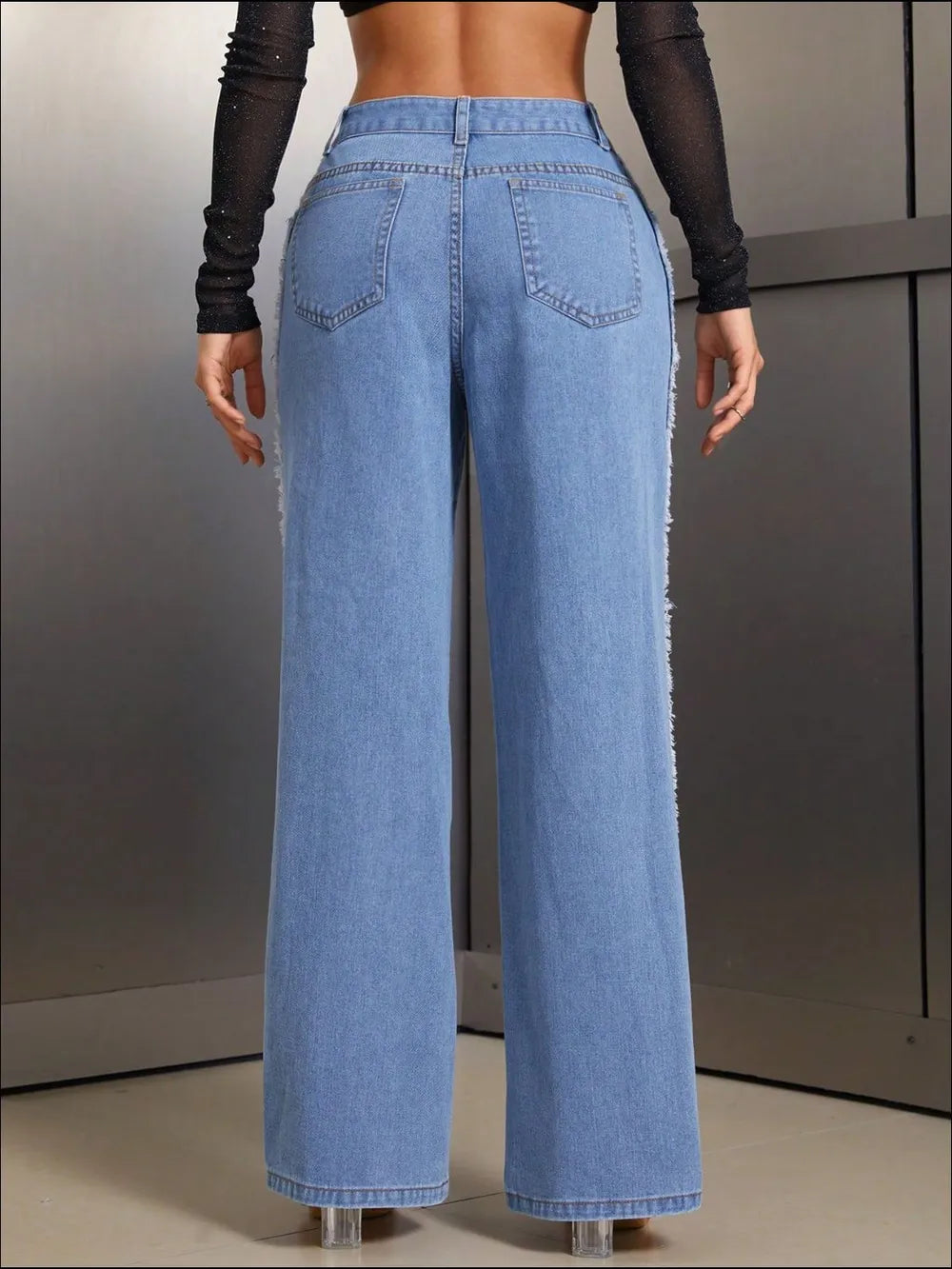 Distressed Wide-Leg Jeans
