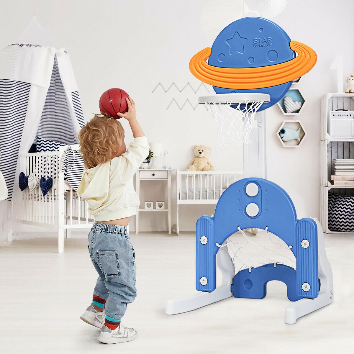 3-in-1 Adjustable Kids' Basketball Hoop Set