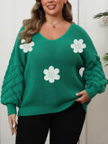 Women's Plus Size Textured-Sleeve Sweater