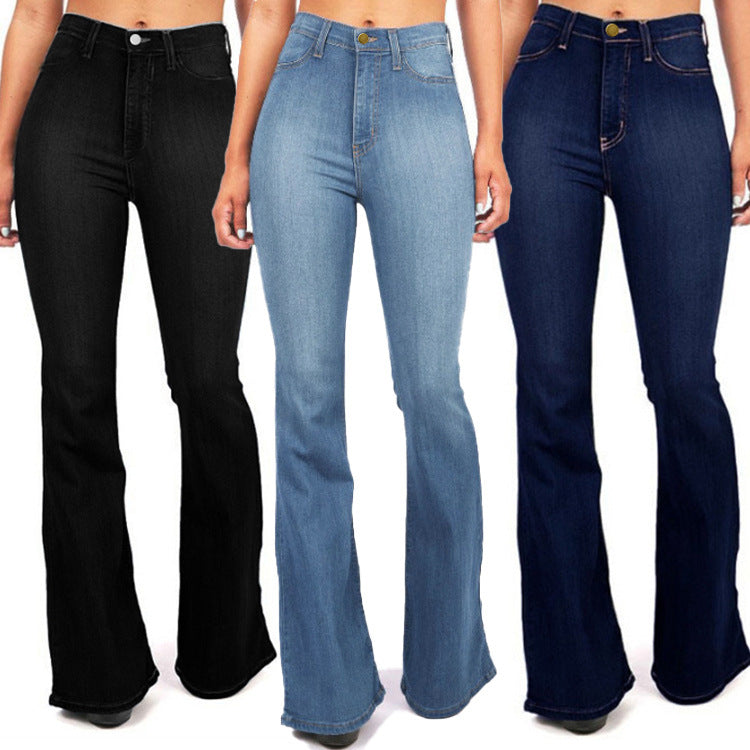 Women's Stretch Bell-Bottom Jeans