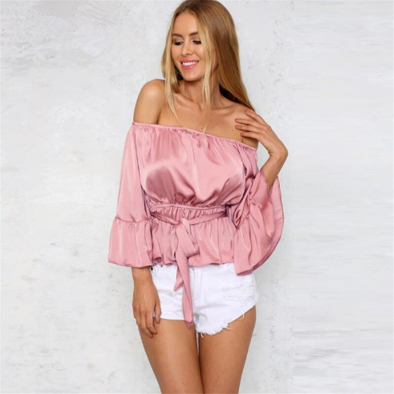Women's Plus Size Butterfly-Sleeve Slash-Neck Blouse