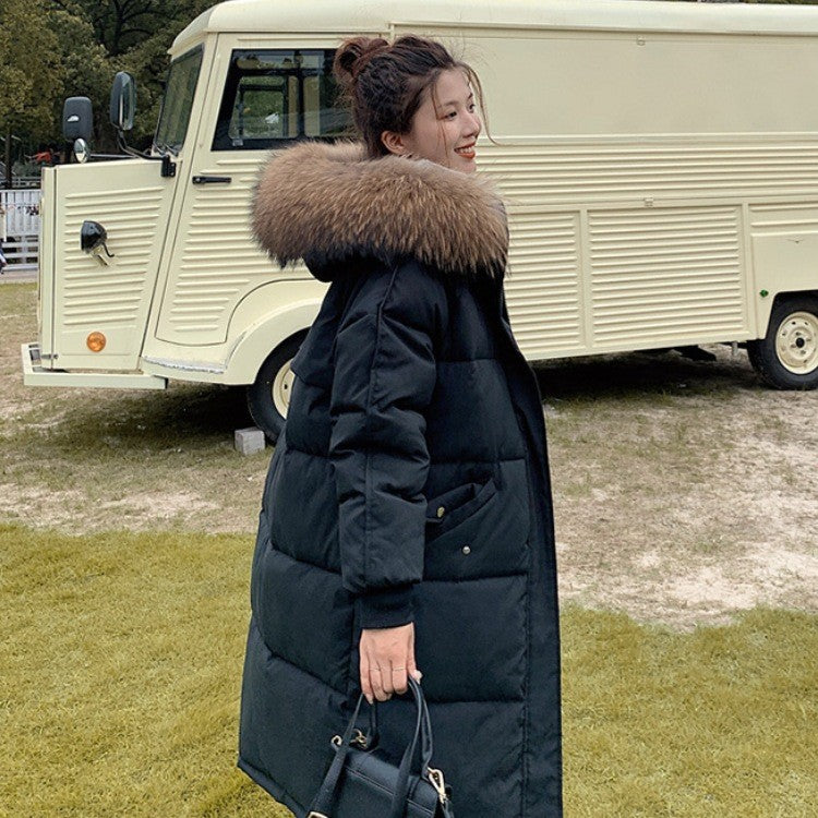 Women's Plus Size Mid-Length Winter Puffer Coat