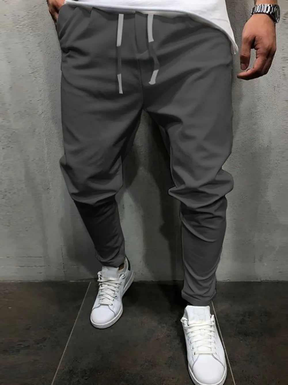 Men's Plus Size Drawstring Cropped Pants