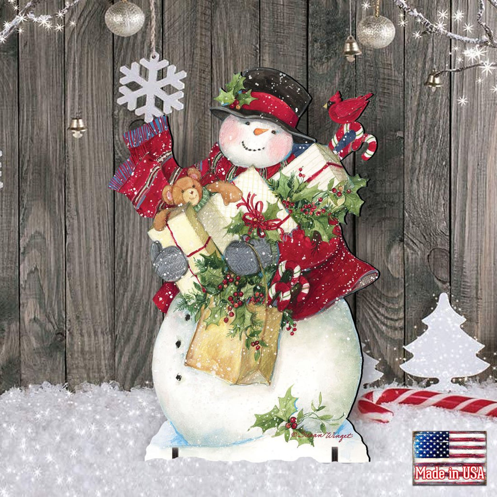 Dark Night Presents Christmas Outdoor Yard Sign by Susan Winget