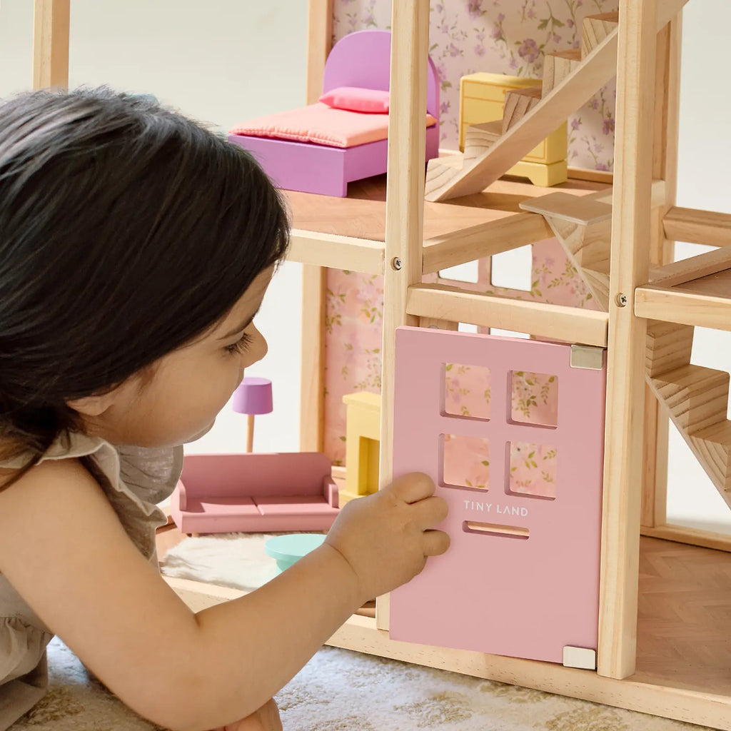 Tiny Land Sweetwood Unicorn Dollhouse with Wooden Dolls