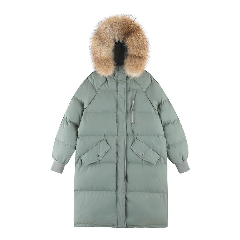 Women's Plus Size Mid-Length Winter Puffer Coat