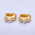 24K Gold-Filled CZ Teardrop Hoop Earrings