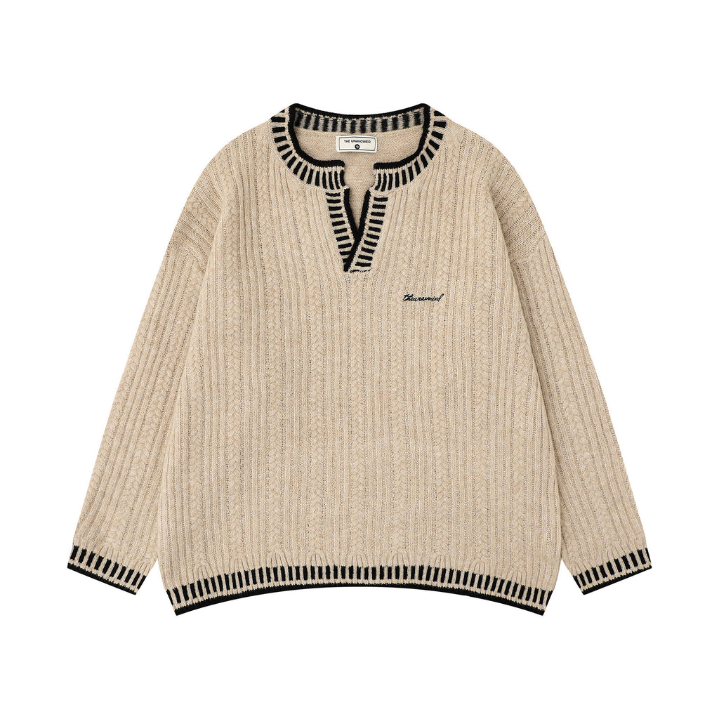 Men's Jacquard V-Neck Sweater