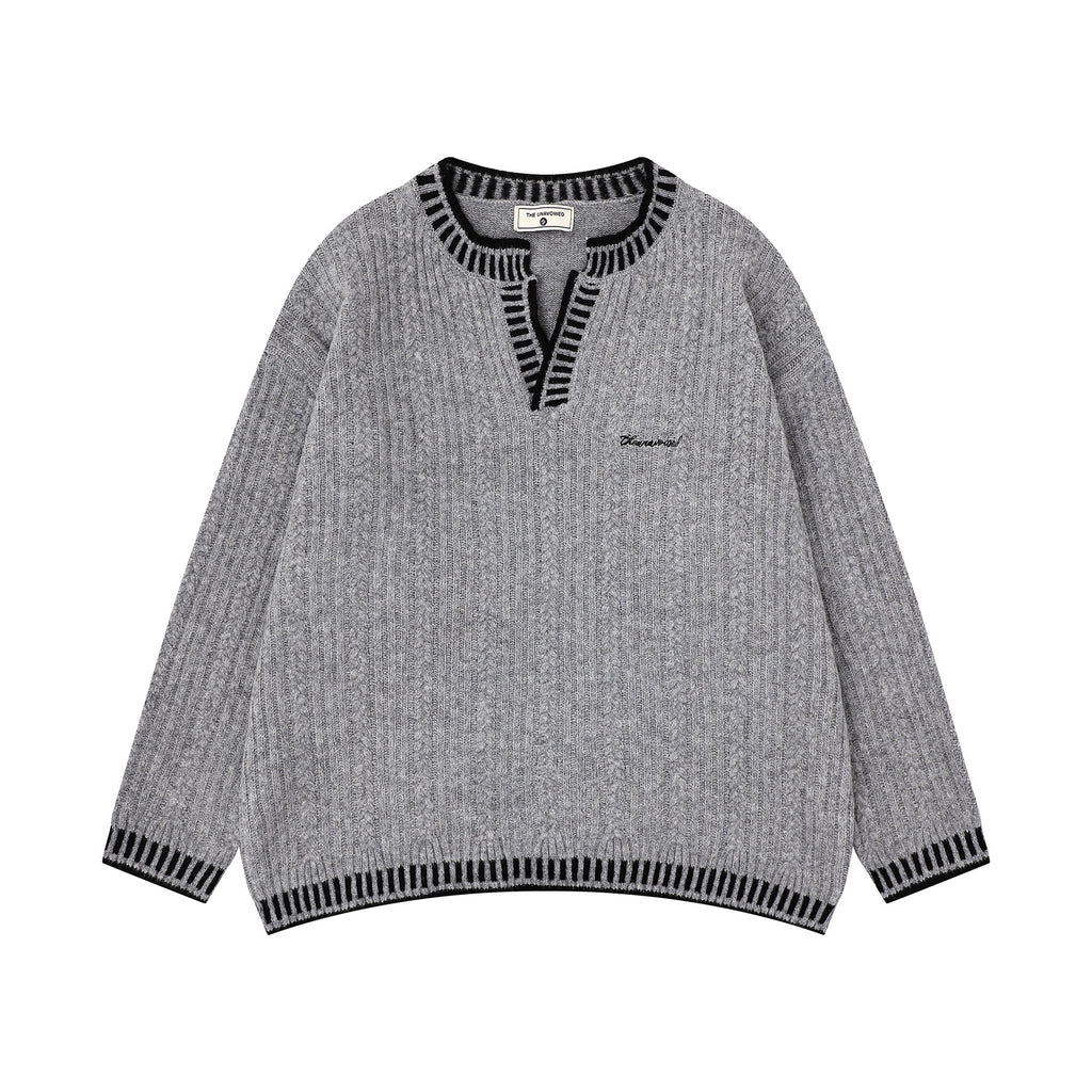 Men's Jacquard V-Neck Sweater