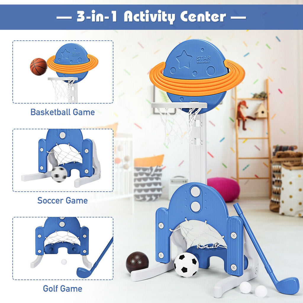 3-in-1 Adjustable Kids' Basketball Hoop Set