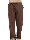 Men's Plus Size Drawstring Straight-Leg Pants